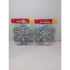 Vtg NOS Santa's Workbench Star Brights Pathway Markers Christmas Decor Lot Of 2